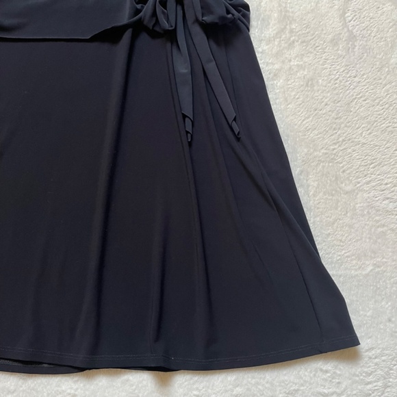 Navy Stretch Jersey Halter Neck Faux Wrap Marilyn Dress - Picture 9 of 12